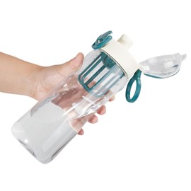 Kerilyn 28oz Clear Water Bottle with Fruit Infuser, Chug Lid Sports Water Bottle, Leak Proof Water Bottle with Lock, BPA Free Plastic Water Bottle for School, Office, Outdoors, Green