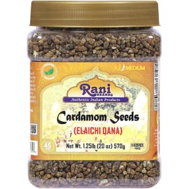 Rani Cardamom (Elachi) Decorticated Seeds Indian Spice 20oz (1.25lbs) 571g PET Jar ~ All Natural | Vegan | Gluten Friendly | NON-GMO | Kosher | Indian Origin