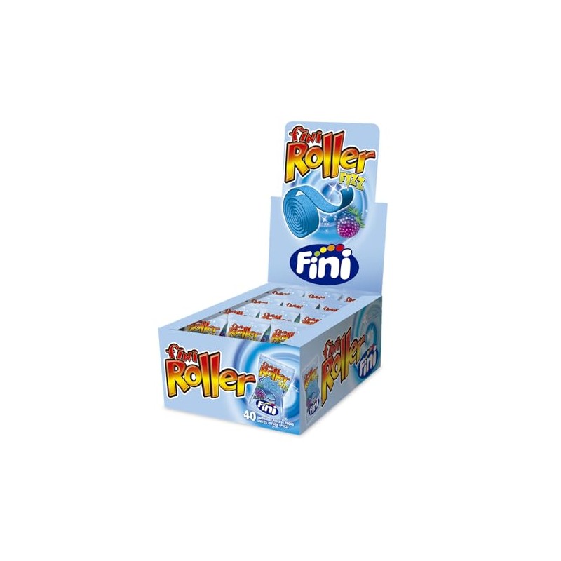 Fini Blue Raspberry Rollers Extra Sour Candy (40 count)
