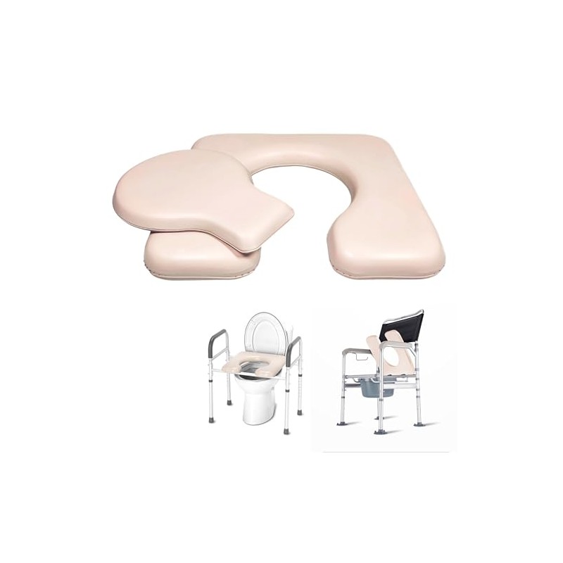 PU Commode Seat Cushion with Sponge Padded,C Shape Waterproof Soft