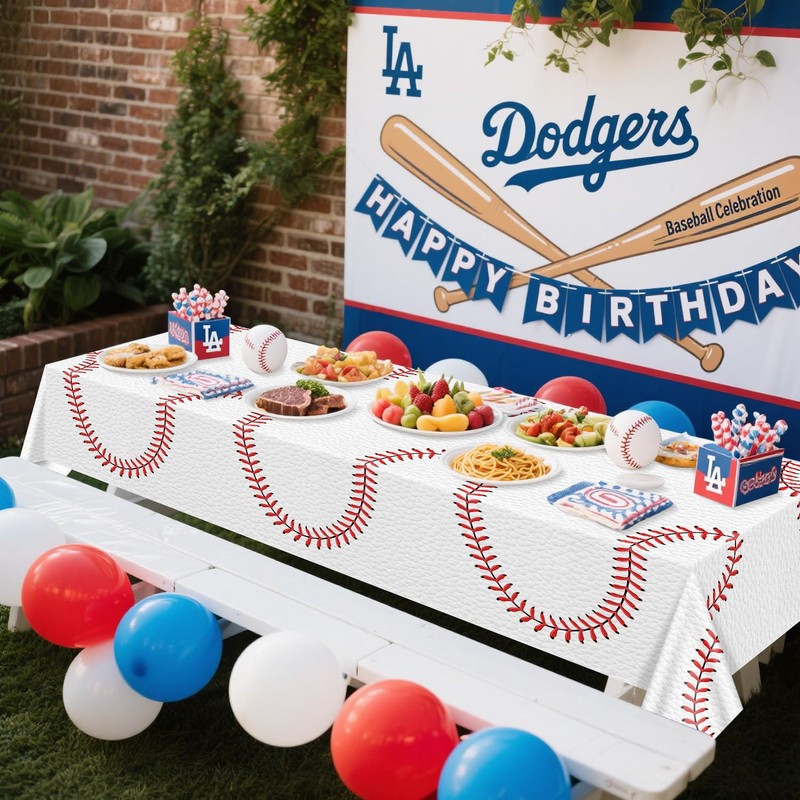 APUXXJUPA Baseball Tablecloth - Baseball Pattern Table Covers Plastic Waterproof