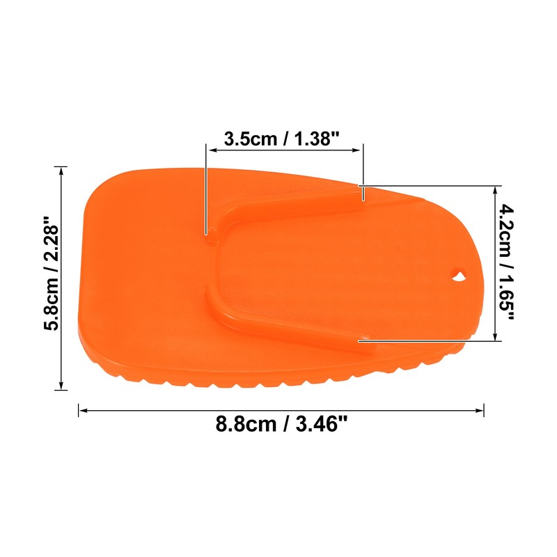 Motoforti 8pcs Motorcycle Kickstand Pad Side Stand Extension Pad Orange