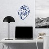 Transparent Decal Stickers of Smart Lion Head (Navy Blue) Premium