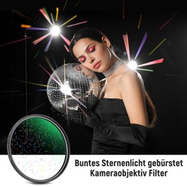 NEEWER 58 mm Colourful Starlight Brushed Camera Lens Filter, Special Effect Filter with Anamorphous Flare, Shiny Starburst Starlight Filter, Photography Prism Filter, Camera Lens Accessories