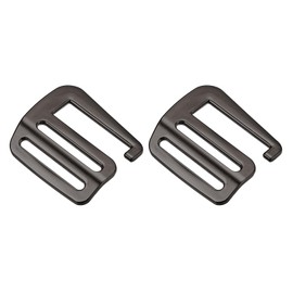 QUARKZMAN Metal G-Hook Strap Clasps, Pack of 2, 1.26 Inches, 32 mm, G-Hooks, Wave Closure, Adjustable Slider for Backpack Straps, Dark Grey, dark grey