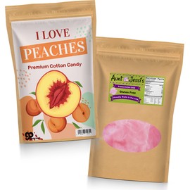 I Love Peaches Cotton Candy - Funny Peach Gifts for Men Gourmet Gluten-Free Candies Pink Novelty Gag Emoji Joke Humor Made in America Gears Out