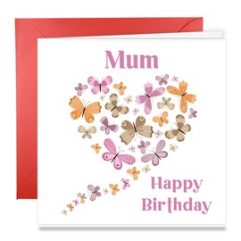 Papa Prints Happy Birthday Mum Card Mum Birthday Cards from Daughter (150 x 145 mm) Mom Birthday Cards with Envelope Birthday Card Mummy