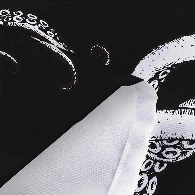 Octopus Decor Shower Curtain for Bathroom, Funny Black and White