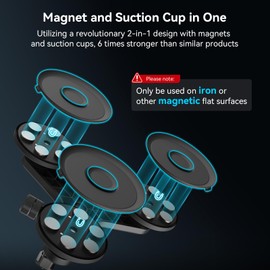 SMALLRIG 2-in-1 Triple Magnetic Suction Cup Mount for Gopro, Car Camera Mount Outside for Action Cameras, with Anti Deflection Pin Ball Head 4468