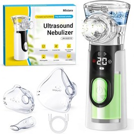 Portable Nebuliser for Kids - 𝐑𝐞𝐜𝐡𝐚𝐫𝐠𝐞𝐚𝐛𝐥𝐞 Nebulizer Machine for Adults, Self-Cleaning Nebuliser for Adults with 2 Masks & Mouthpiece, Silent Nebulisers for Daily Home and Travel Care