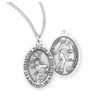 Saint Sebastian Oval Sterling Silver Female Soccer Athlete Medal |