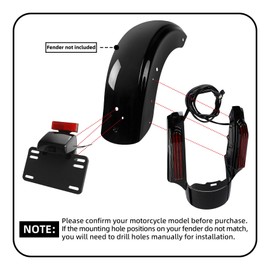 TCMT Rear Fender Fascia w/LED Brake Running Turn Signals Lights Kit Fits For Harley Touring Road King Road Glide Street Glide Electra Glide Ultra Limited 2014-2023