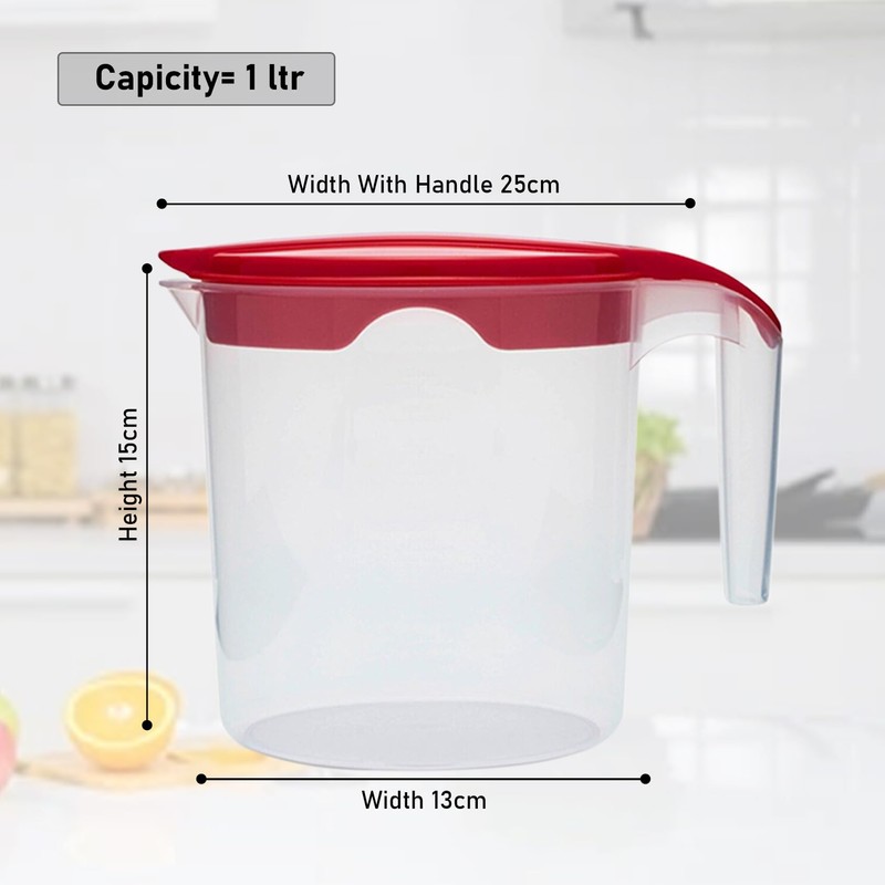 1 Liter Plastic Water Fruit Juices Jug Milk with Lid