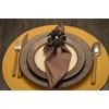 Vibhsa Handcrafted Flower Napkin Rings (Set of 4, Black)
