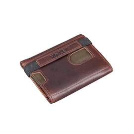 Vinlet New York Slim Wallet - Genuine Leather with RFID Protection, Compact & Stylish, Men, Brown, Color Name, Retro