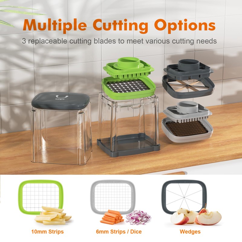 Ibergrif M523 Potato Chipper Chip Cutter, 3 in 1 Potato