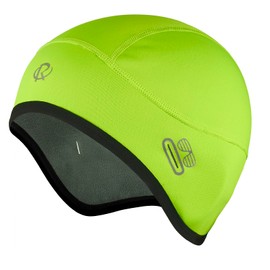 ROTTO Cycling Hat Caps Winter Hat with Ear Covers and Glasses Holes Men Women Helmet Base Hat for Cycling Running Skiing Winter Sports, 03 Lime Green 1 Pack
