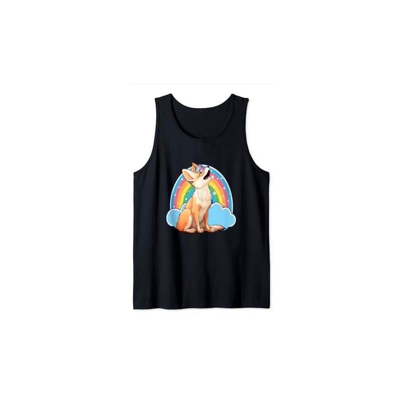 Funny Unicorn Fennec Fox Tank Top