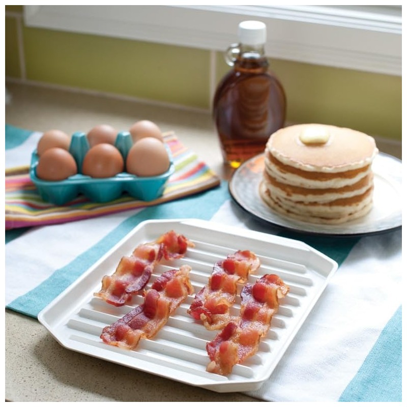 Nordic Ware Bacon Rack with Lid, 10.25x8x2 Inches