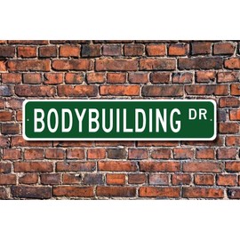 Tin Signs Home Decoration Bodybuilding Gift Sign Bodybuilding Fan Bodybuilding Gym Street Sign Art Wall Decor Metal Sign 4 x 16