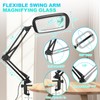 10X 30X Extra Large Magnifying Glass with Light and Clamp,