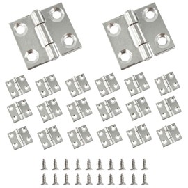bociloy 20Pcs 1 Inch Butt Hinge, Mini Cabinet Hinges, Rectangle Stainless Steel Folding Butt Hinges, Small Jewelry Box Butt Hinge
