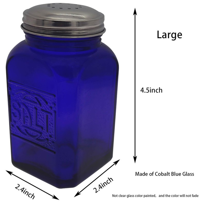 Kerixi Vintage Salt and Pepper Shakers (Blue, Large)