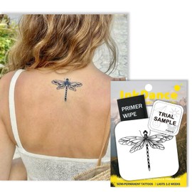 Semi-Permanent Tattoo, Dragonfly, Long Lasting Temporary Tattoos, Waterproof Plant-Based Ink, Lasts 1-2 Weeks, Color Develops in 24 Hours X224