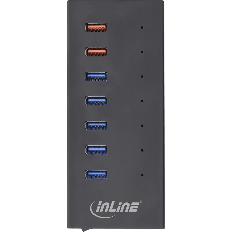 InLine® USB 3.2 Gen.1 Hub 7 Port Aluminium Housing Black