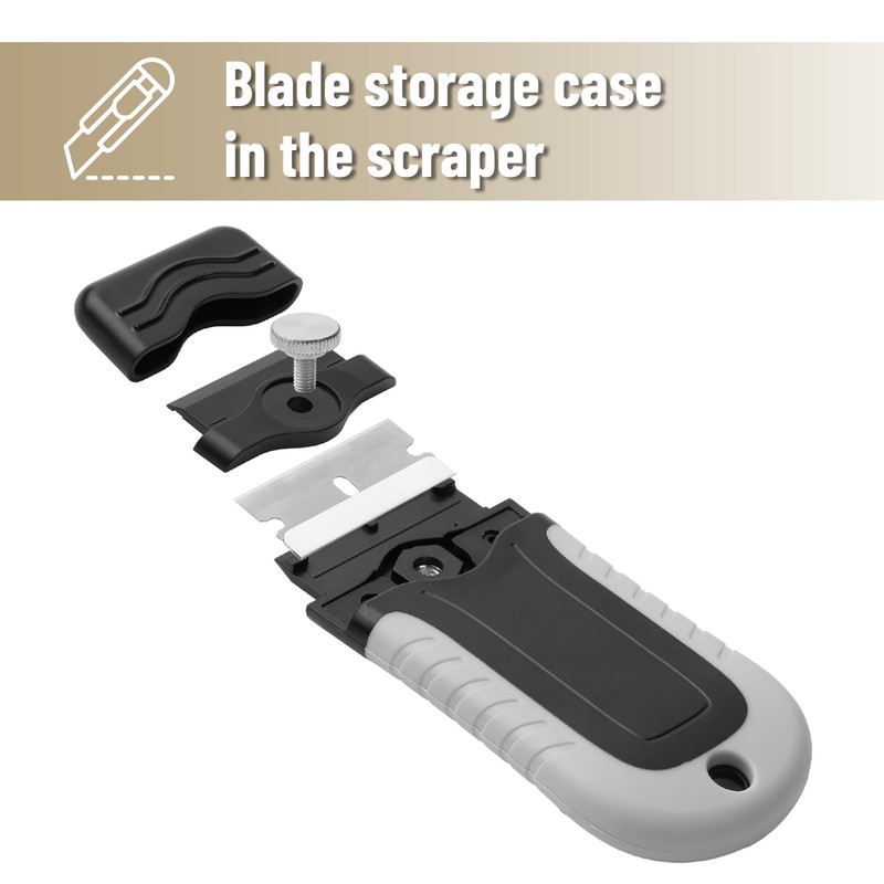 Bates- Razor Blade Scraper, Grey, Locking Razor Scraper Set with