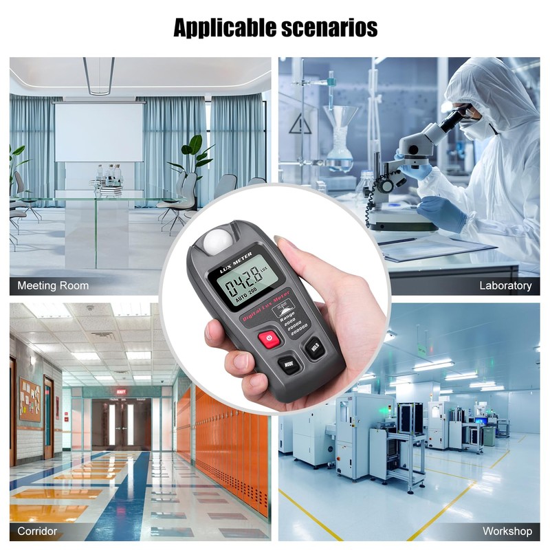 Light Meter, Handheld Lux Meter for Lighting Intensity Brightness Measurement,