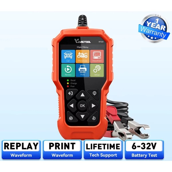 VDIAGTOOL BT500 6V/12V/ 24V Car Battery Tester 5-3000 CCA Battery