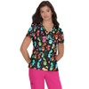 KOI Basics Leslie Women's 2-Pocket Stretch Print Top Pretty Kitty