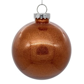 Vickerman 6" Clear Ball Christmas Ornament with Copper Glitter Interior. This Item Comes with 4 Ornaments per Unit.
