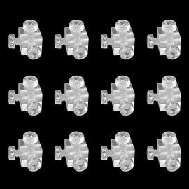 TAODAN 12PCS Square Fixing Block 10mm with 3 Screws Each Acrylic Fastening Connector Corner Code Glass Box Furniture Corner Bracket Cube Connection Shelf