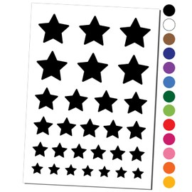 Star Shape Excellent Temporary Tattoo Water Resistant Fake Body Art Set Collection - White (One Sheet)