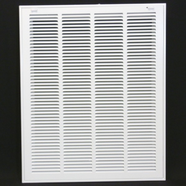 20" X 24" Steel Return Air Filter Grille for 1" Filter - Easy Plastic Tabs for Removable Face/Door - HVAC DUCT COVER - Flat Stamped Face -White [Outer Dimensions: 21.75w X 25.75h]