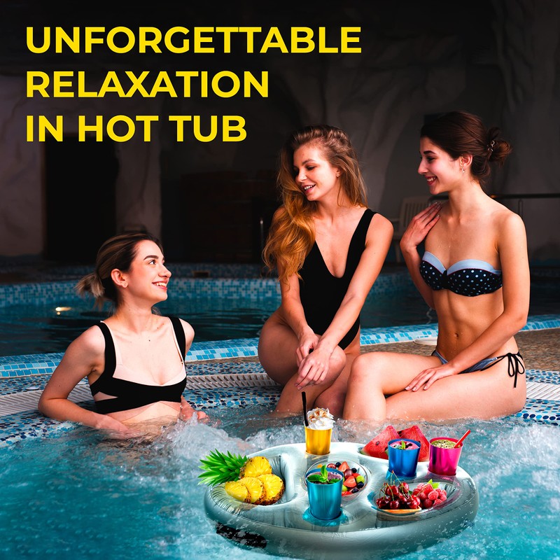 Drink Floaties, Floating Drink Holder for Pool 27.6"x19.7", Swimming Pool