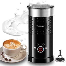 Huogary Electric Milk Frother and Steamer - 4 In 1 Automatic Milk Steamer, 300ml/10.1oz Hot& Cold Foam Maker and Milk Warmer For Latte, Cappuccinos, Macchiato, Black