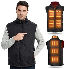 Heated Vest for Men Women Winter Warm Outdoor USB Charging Electric Heating Vest 8 Heated Zones (Battery Not Included),Small