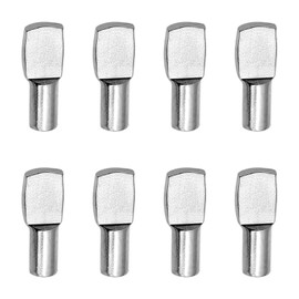 100 Pcs Shelf Pins, 5mm Spoon Shape Nickel Plated Shelf Support Pegs for Bookshelves, Cabinets & Closet