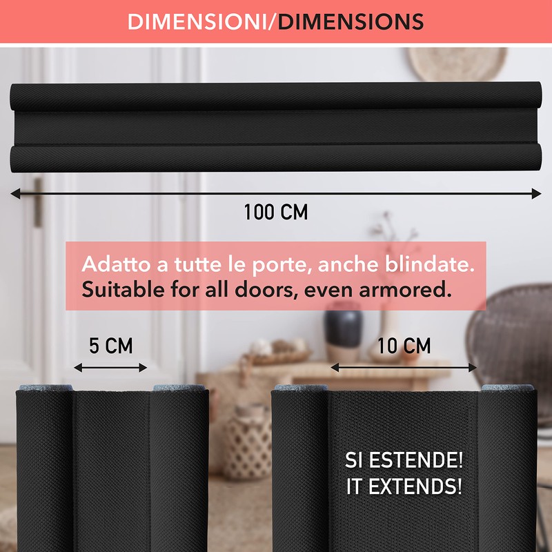 Draught Excluder for Armored Door, Extendable Draught Excluder for All
