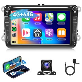 [ 4G+64G] Car Stereo for VW Golf Polo Passat B6 B7 Jetta Caddy Seat Tiguan Touran Skoda with Wireless Carplay Android Auto, Driauto 8 Inch Double Din Touch Screen Radio with GPS WiFi Bluetooth FM/RDS