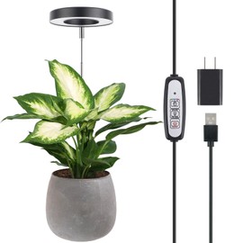 LORDEM Grow Light, Full Spectrum LED Plant Light for Indoor Plants, Height Adjustable Growing Lamp with Auto On/Off Timer, 4 Dimmable Brightness, Ideal for Small Plants, 3 Packs of Black