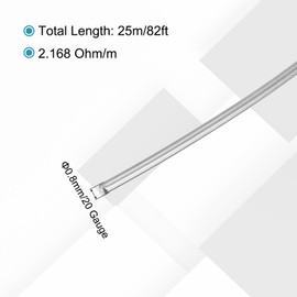 sourcing map 20 Gauge/0.8 mm Nichrome 80 Cr20Ni80 Heating Resistance Wire 82ft High Temperature for Electronic Components Repairing, Black