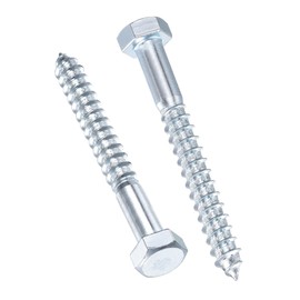 TA-VIGOR 10Pcs Coach Screws, M10 x 100mm Hex Head Lag Bolts, Carbon Steel Zinc Plated Sleeper Concrete Wood Screw Hexagon Lag Half Thread Self-Tapping Bolts for Outdoor Use in Decking, Fencing