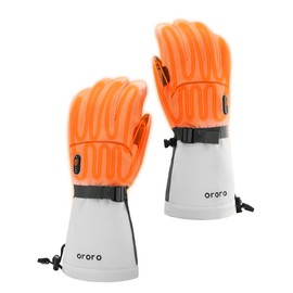 ORORO Heated Gloves for Women and Men, Rechargeable Heated Motorcycle Ski Gloves (Charger Not Included) (White,M)