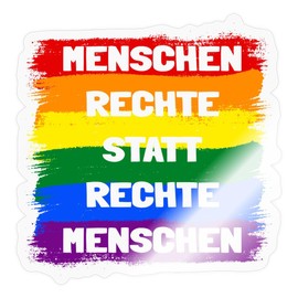 Spreadshirt Human Rights Instead of Right People Rainbow Stickers Max. 10 x 10 cm 10 x 10 cm Glossy Transparent
