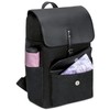 Expatrié Backpack Women Cotton Canvas & Vegan PU Leather Black