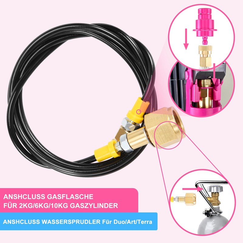 NISHZHU CO2 Adaptor High Pressure Hose 1.5 m, Adapter Direct